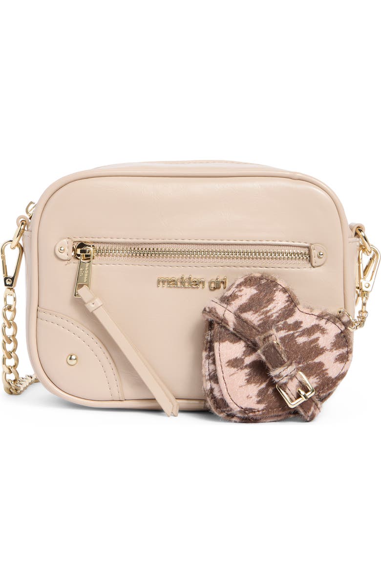 Madden Girl Kids' Faux Leather Camera Bag, Main, color, Taupe