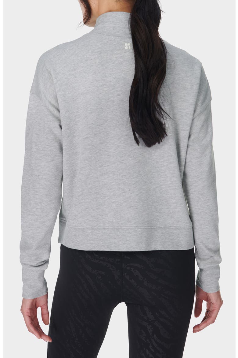 After Class Cotton Turtleneck Crop Sweatshirt, Alternate, color, LIGHT GREY MARL