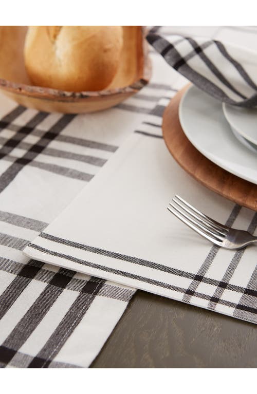 Design Imports Home Sweet Farmhouse Plaid Set Of 4 Placemats In Black