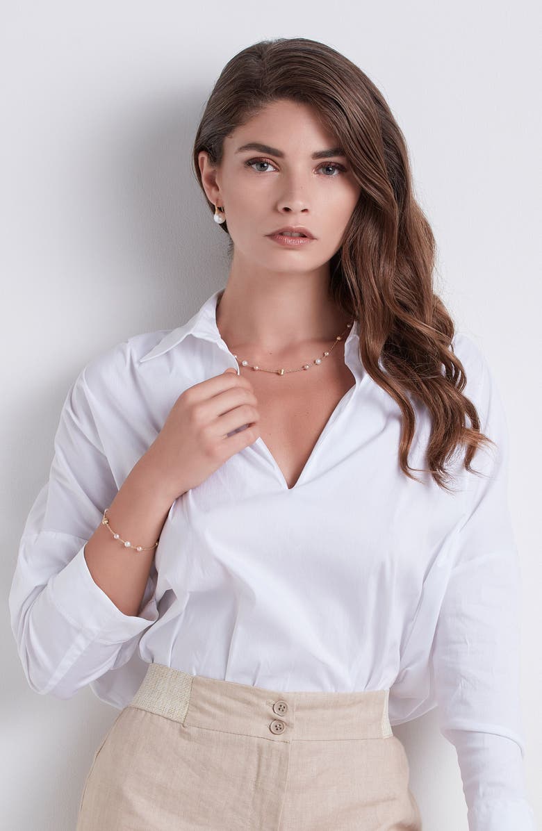 Marco Bicego Africa 18K Yellow Gold & Pearl Single Strand Bracelet, Alternate, color,