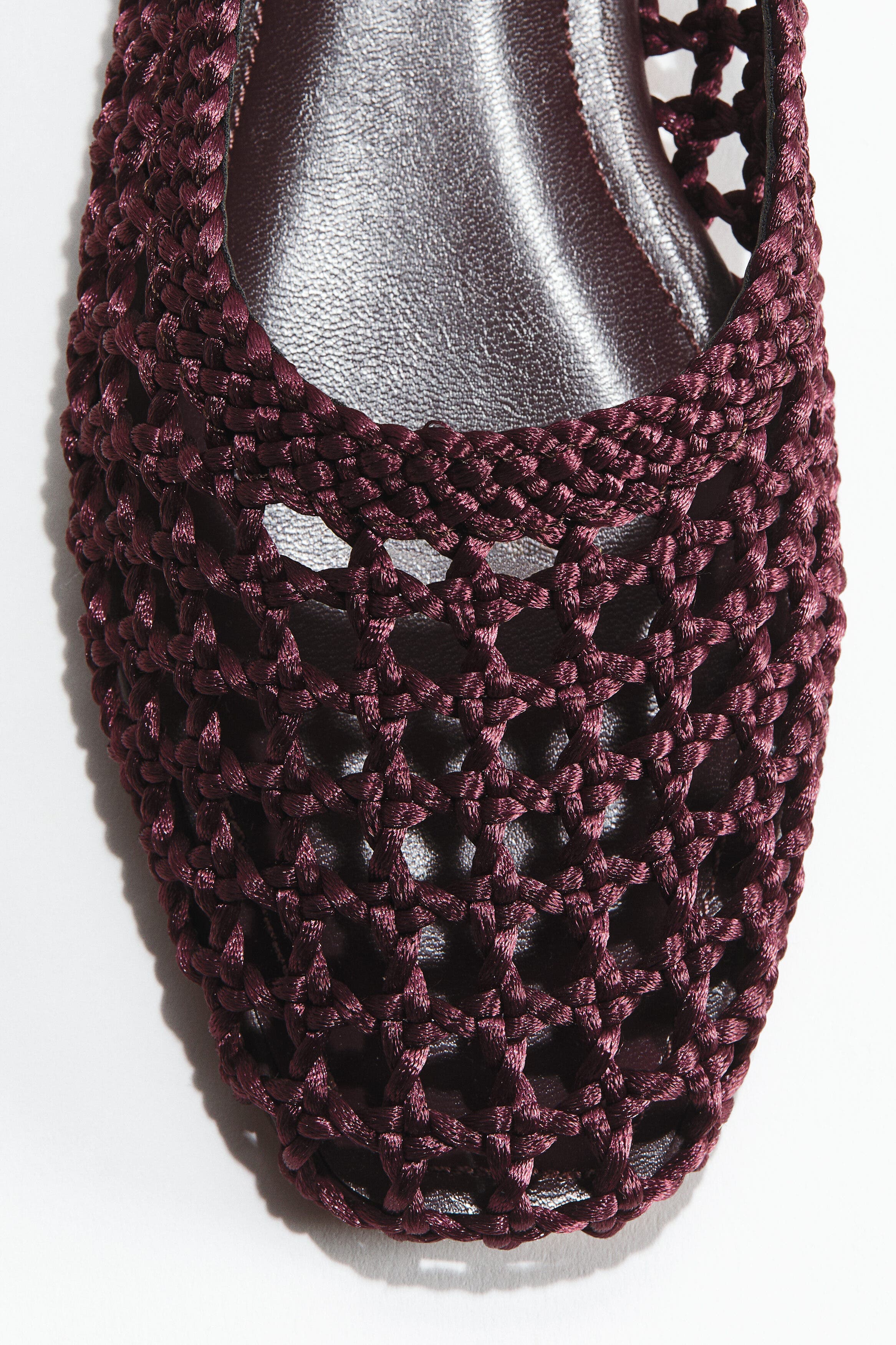 H&M Braided Ballet Pumps, Alternate, color, Dark Brown