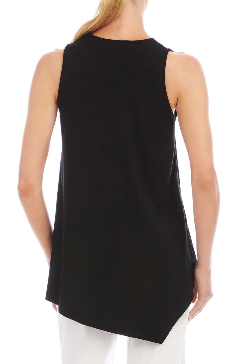 Karen Kane Drape Layered Asymmetric Tank, Alternate, color, Black