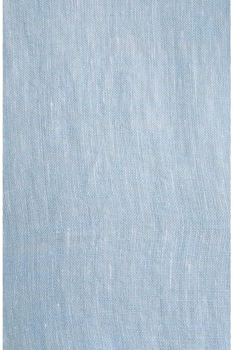 Surfside Solid Short Sleeve Linen Button-Down Shirt, Alternate, color, JAKE BLUE