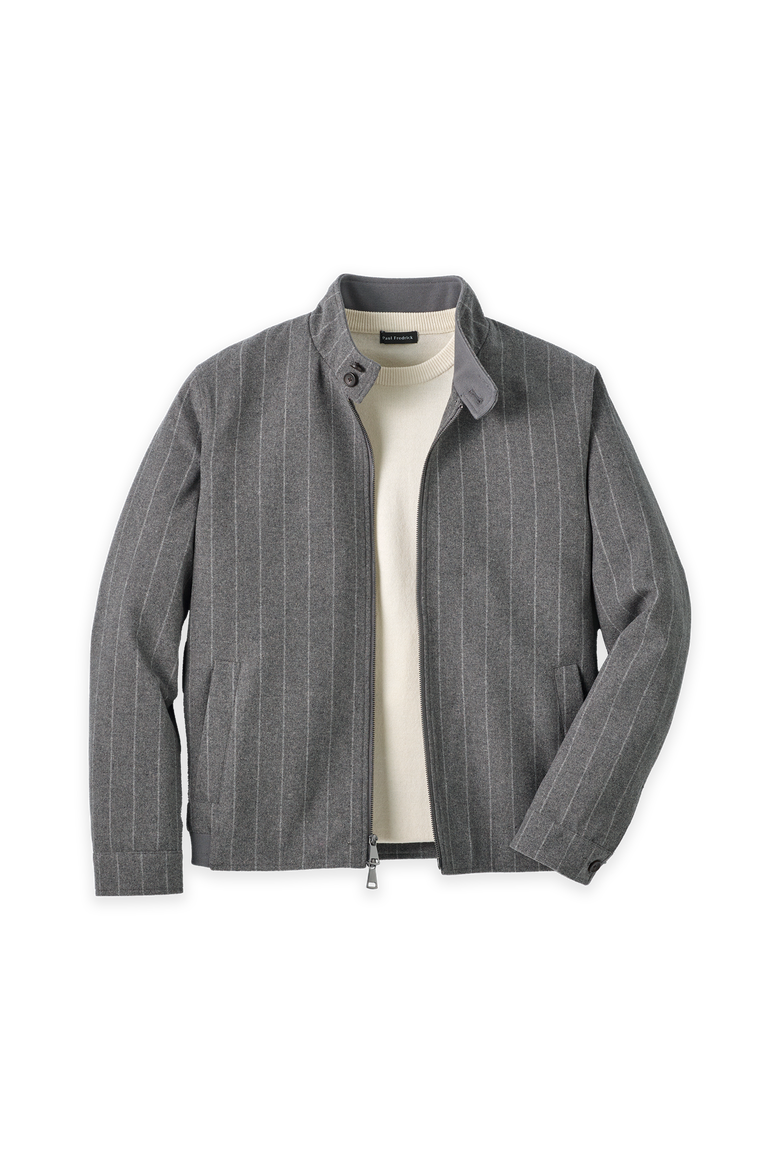 Wool Blend Bomber Jacket, Main, color, Grey