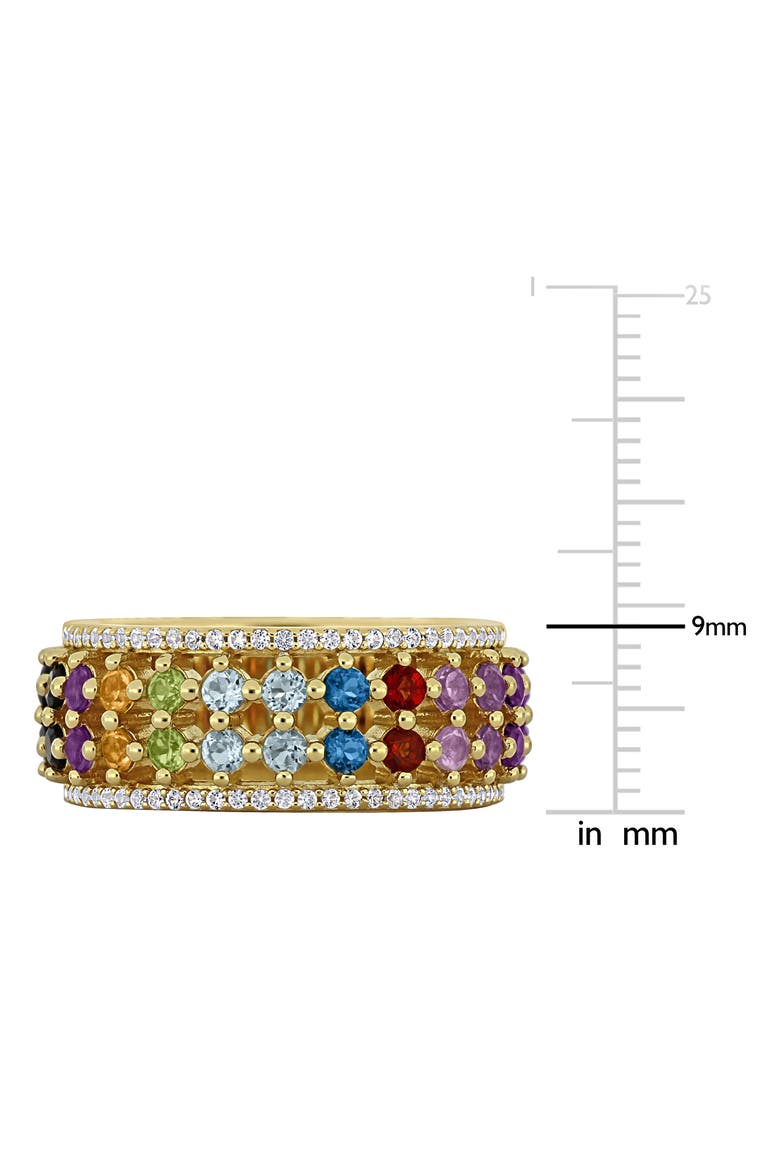 Rainbow Semiprecious Stone & Lab-Grown White Sapphire Half Eternity Band Ring, Alternate, color, BLUE MULTI