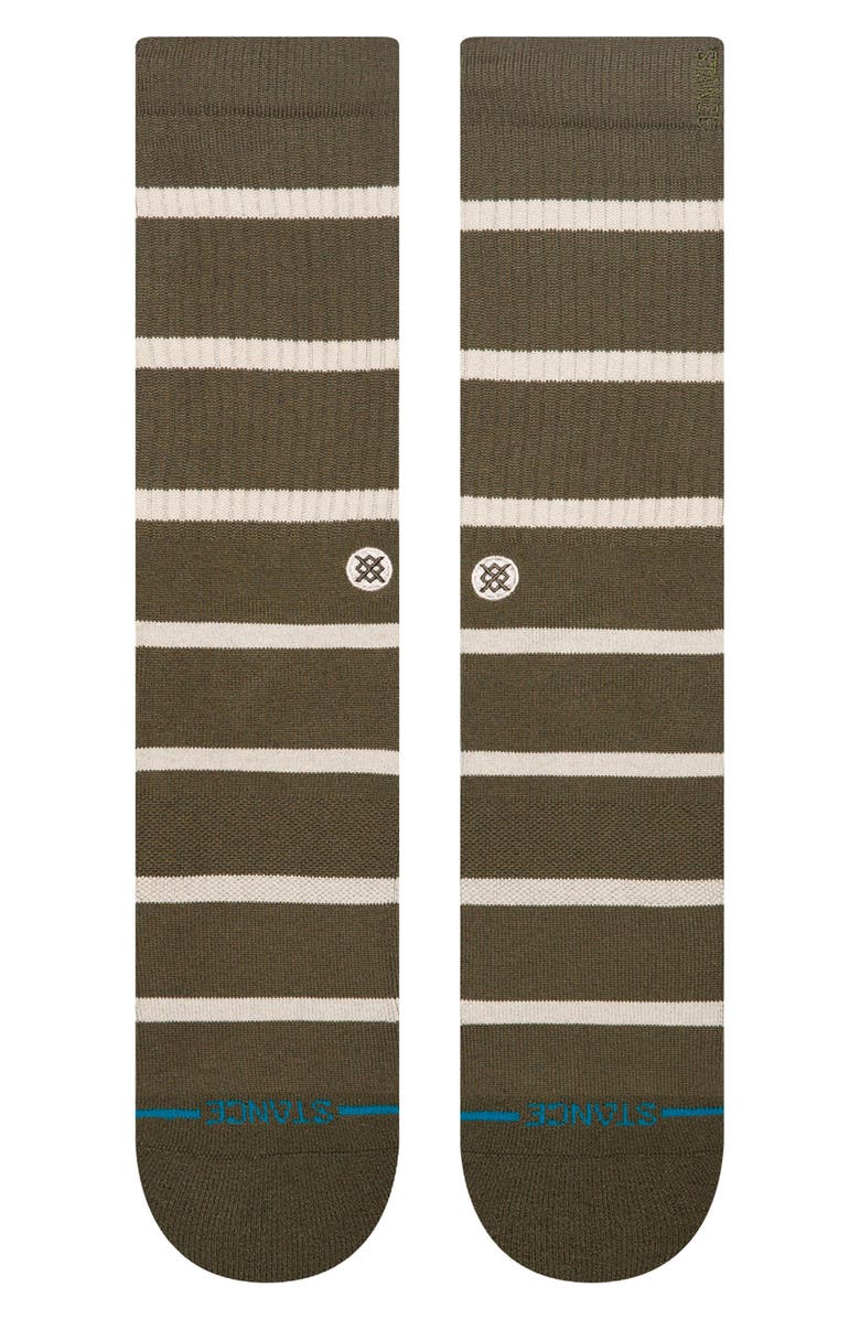 Stance Heritage Crew Socks, Main, color, Olive