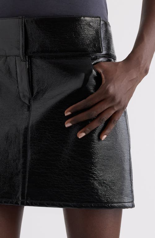 Courrèges Belted Vinyl Miniskirt In Black