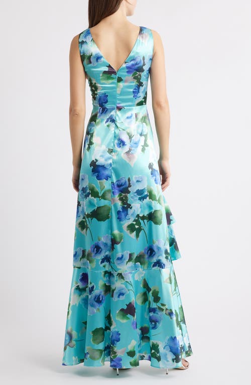 Eliza J Social Tiered Satin High-low Cocktail Dress