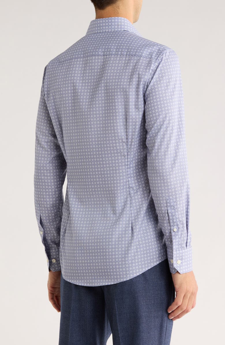 Eton Geometric Print Slim Fit Dress Shirt, Alternate, color, Medium Blue