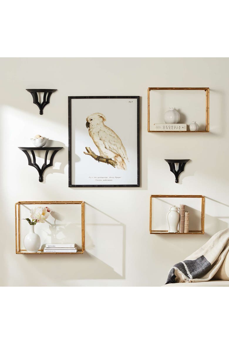 Daphne Mirrored Wall Shelves Set Of 3, Alternate, color, Gold
