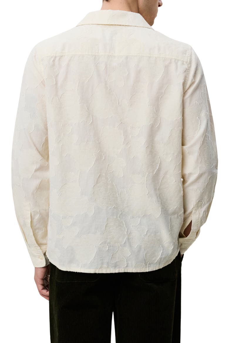 Long Sleeve Flower Jacquard Camp Shirt, Alternate, color, LIGHT IVORY