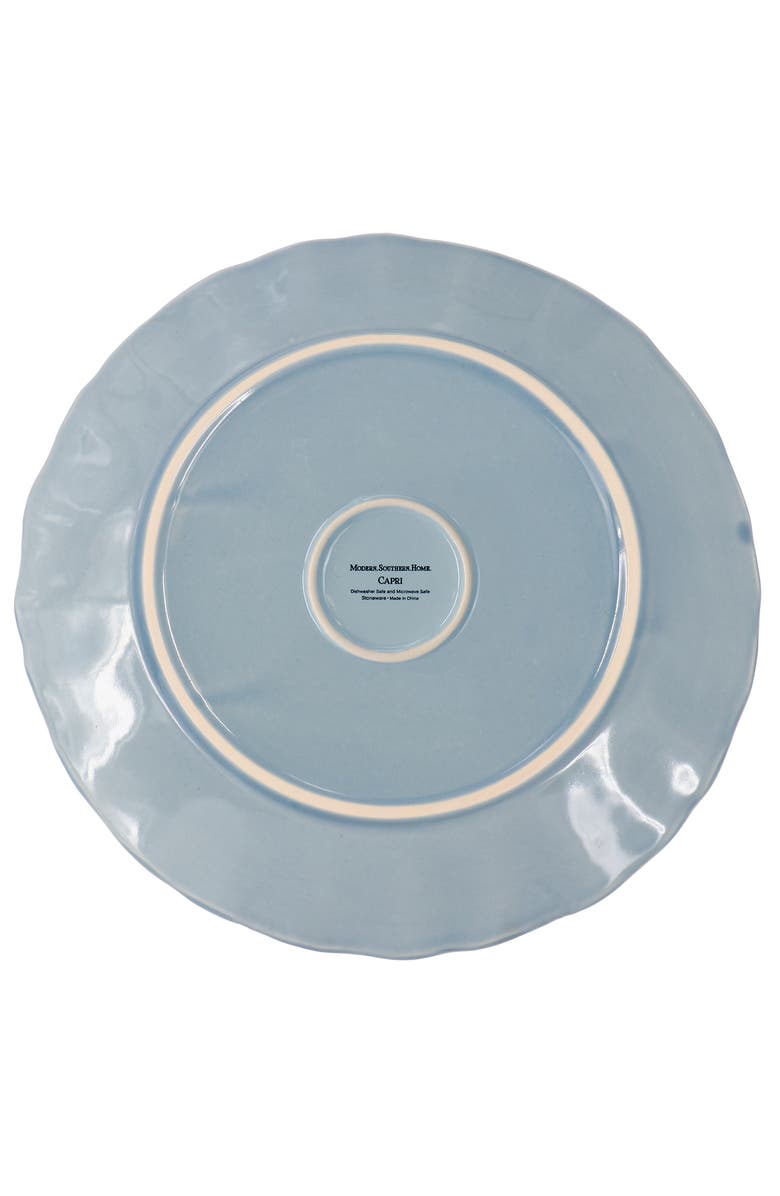 Modern Southern Home Capri 6 piece 11in Stoneware Embossed Dinner Plate Set, Alternate, color, Blue