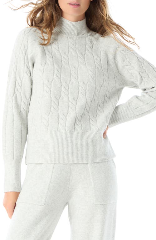 Do By Dee Ocleppo Coralina Mock Neck Cable Sweater In Gray