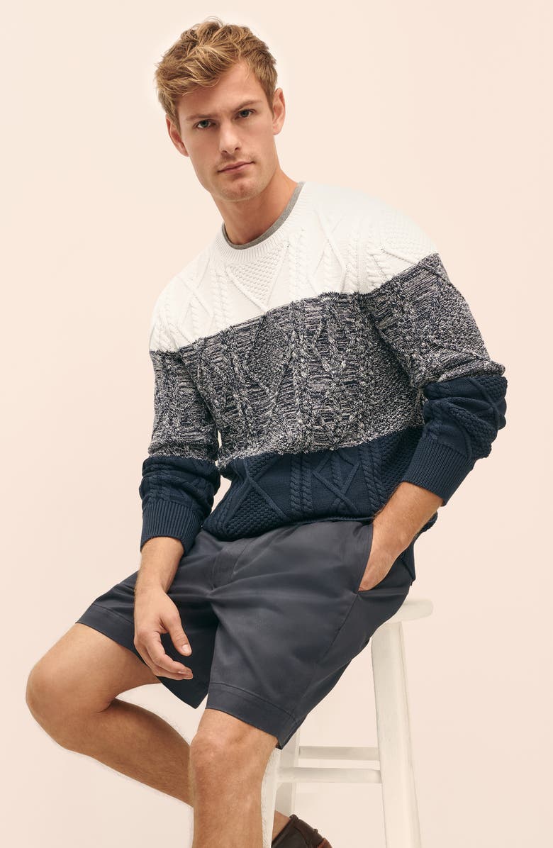 Brooks Brothers Cable Knit Supima<sup>®</sup> Cotton Sweater, Alternate, color, 