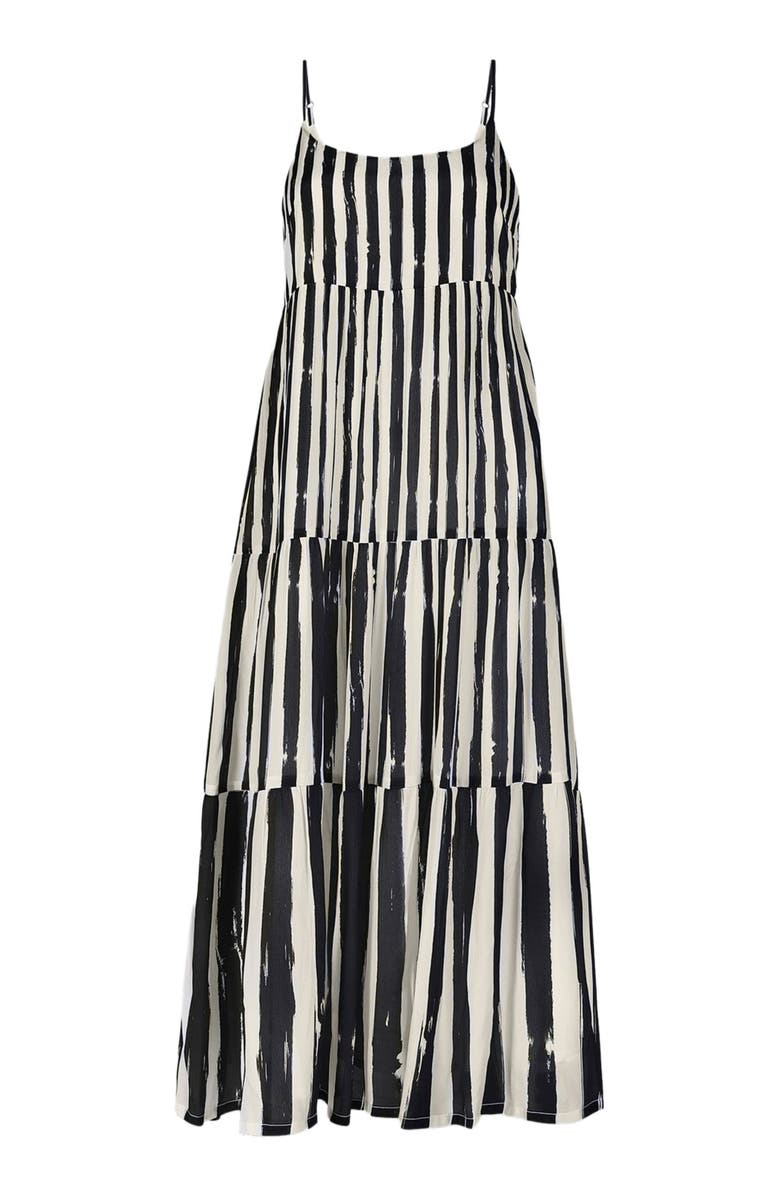 Reistor Strappy Tiered Maxi Dress, Alternate, color, Black/Off-White