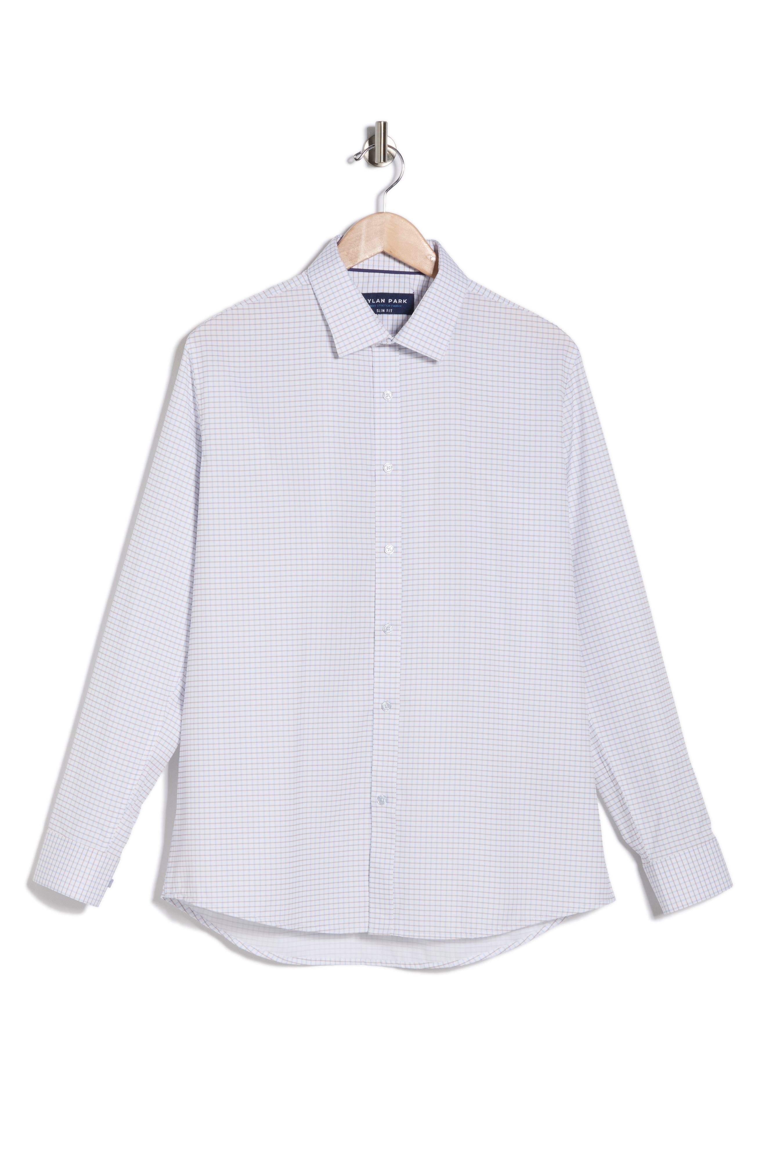 DYLAN PARK Slim Fit Perfect Stretch Long Sleeve Button Down Shirt