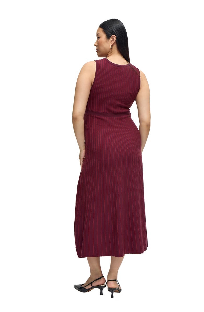 Ingrid & Isabel Maternity Striped Sleeveless Sweater Dress, Alternate, color, Fig/Berry