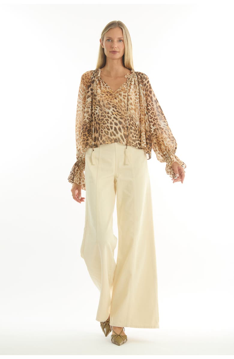 SECRET MISSION Cambria Blouse, Alternate, color, Brown Leopard