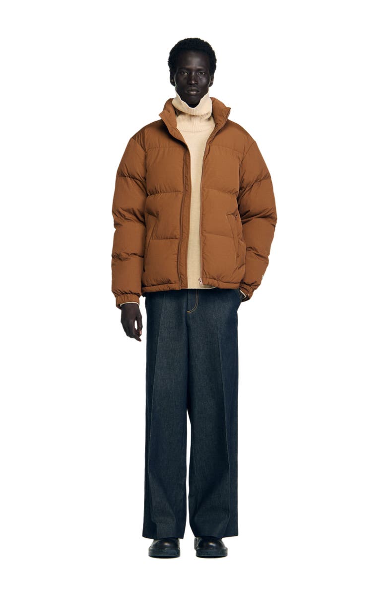 SANDRO Puffer with high collar, Alternate, color, Cognac