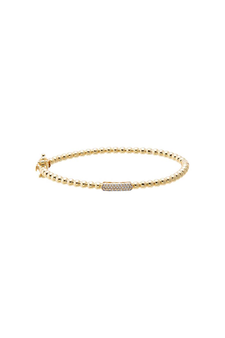Beaded CZ Accent Bangle, Main, color, Gold