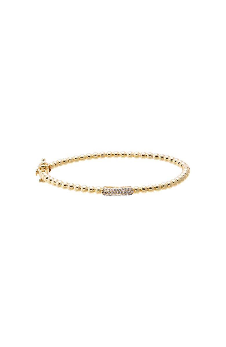 BY ADINA EDEN Beaded CZ Accent Bangle, Main, color, Gold