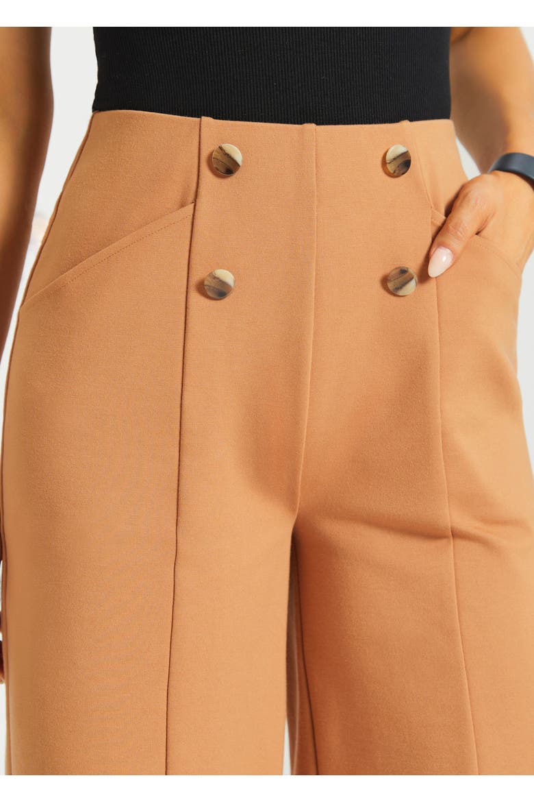 Atlantic Wide Leg Bermuda Shorts Stretch Ponte, Alternate, color, Sandalwood