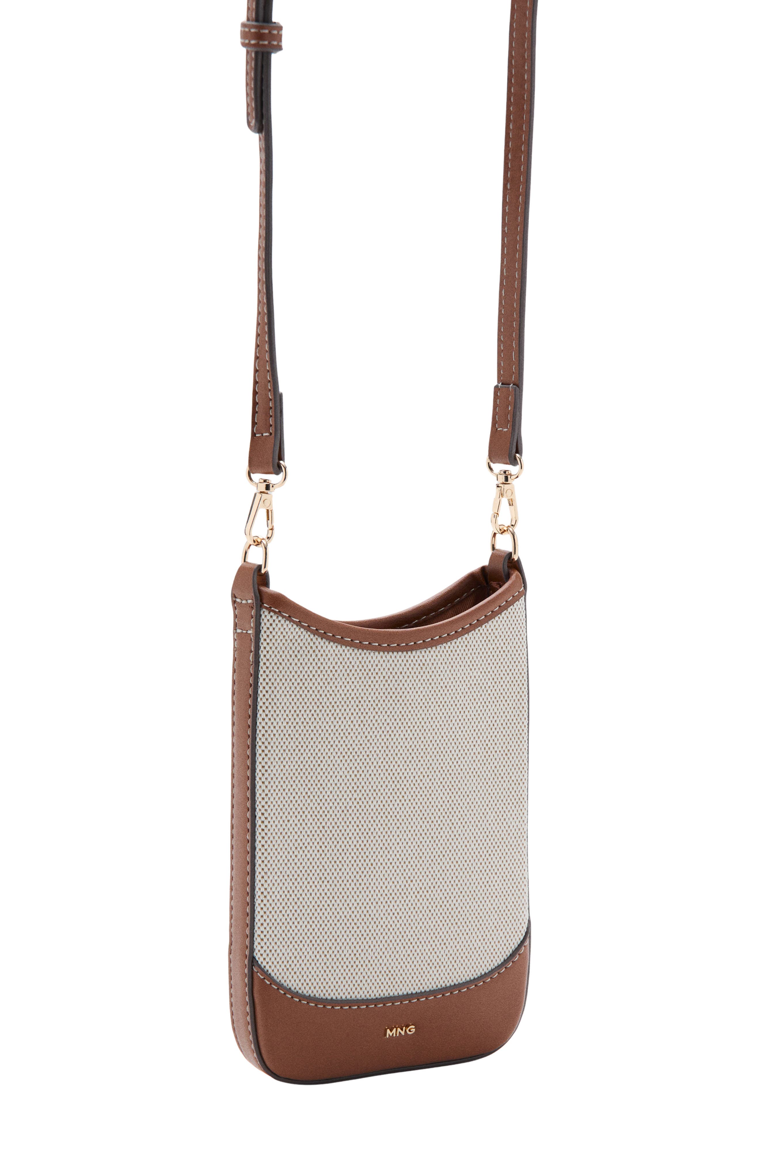 MANGO Phone Crossbody Bag, Alternate, color, Beige