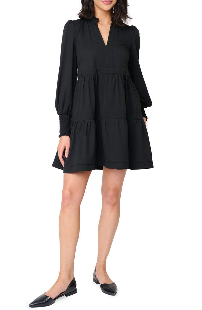 GIBSONLOOK Long Sleeve Minidress, Main, color, Black