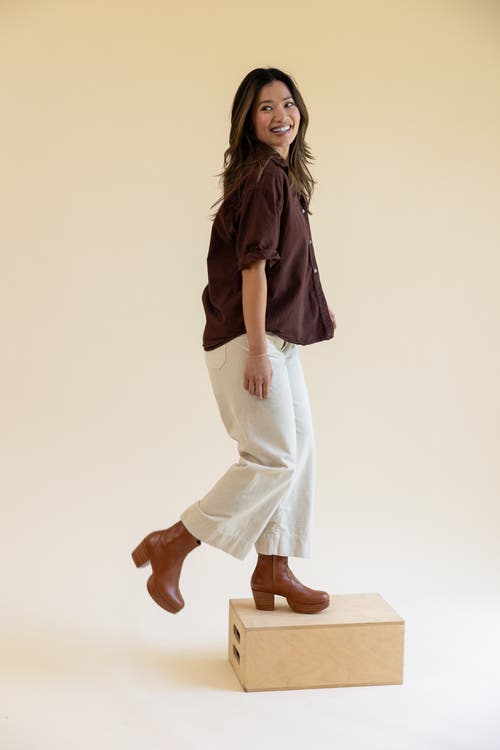 Fortress Charli Leather Platform Clog Boot In Whiskey