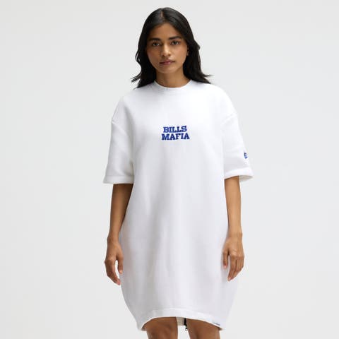 Women's Nike White Buffalo Bills Rivalries Collection Oversized Tech Fleece Dress