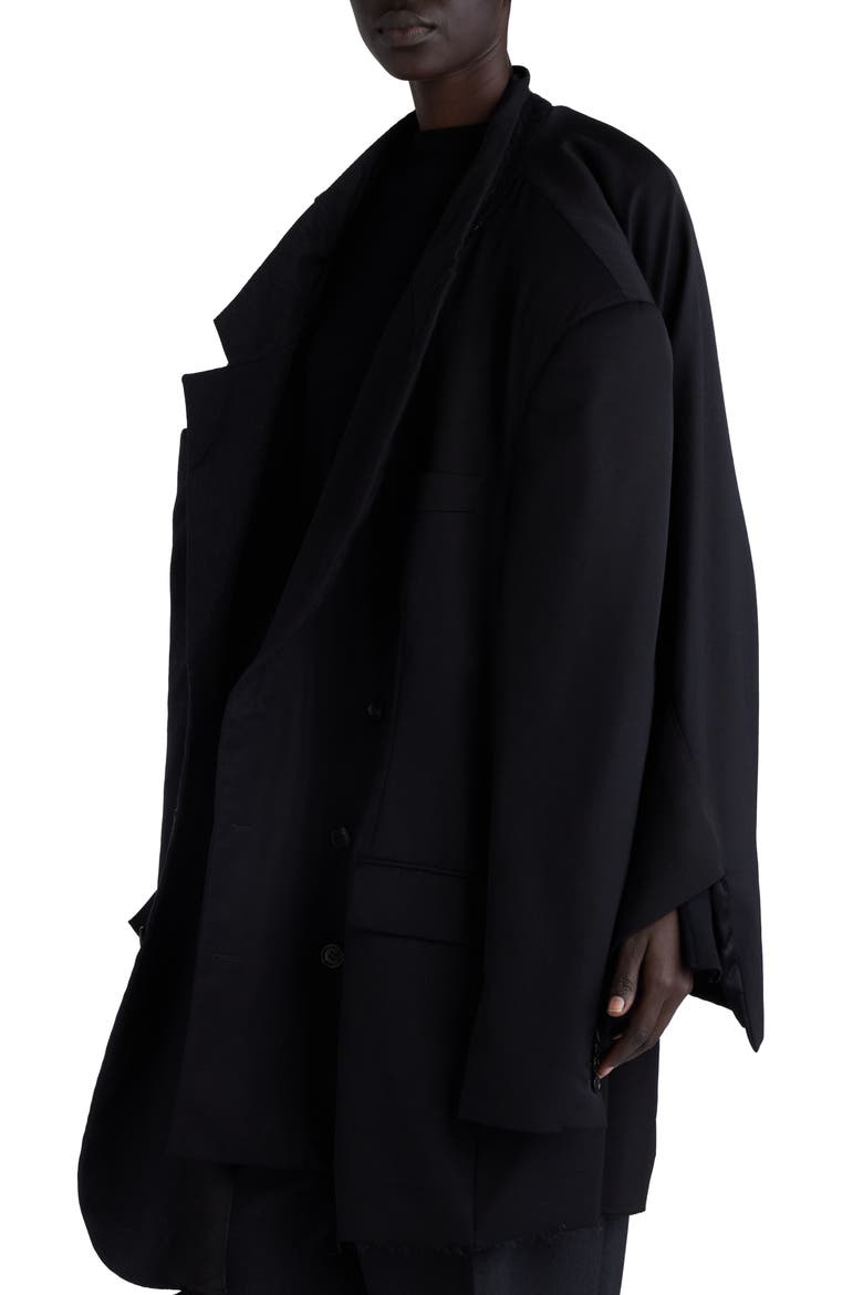 Double Sleeve Oversize Virgin Wool Blazer, Alternate, color, ANTHRACITE