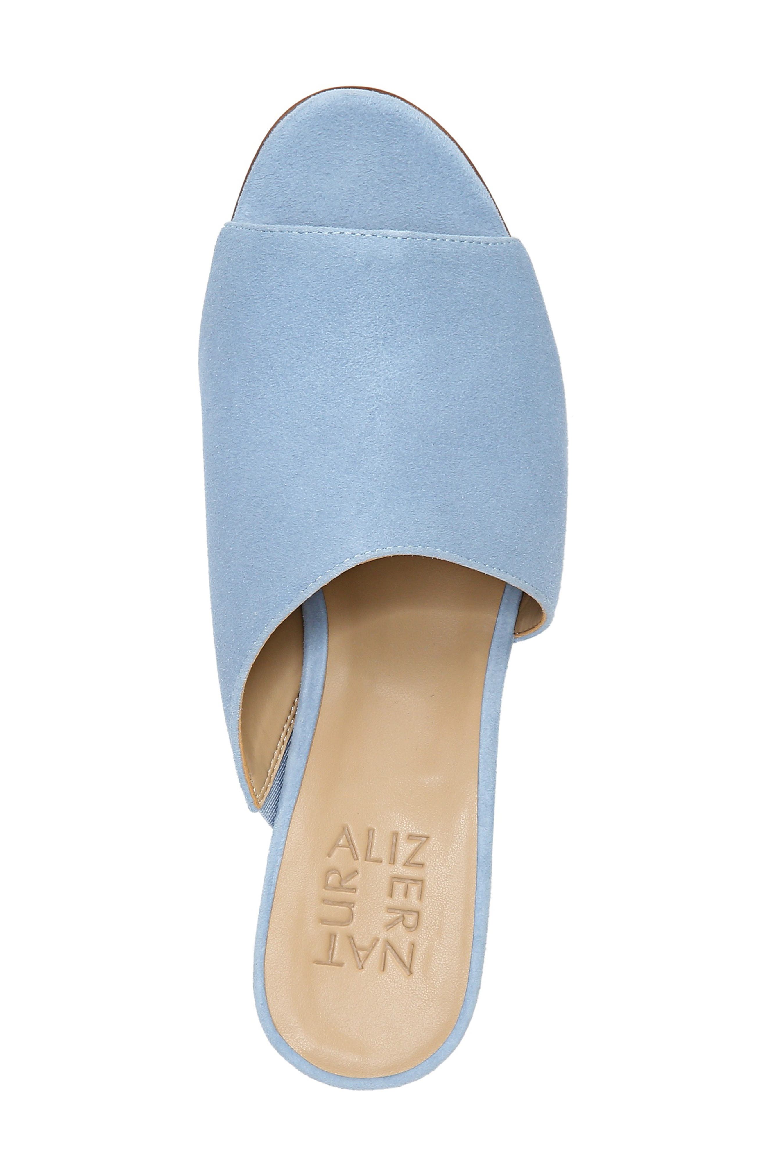 Sansa Wedge Slide Sandal, Alternate, color, LIGHT BLUE SUEDE