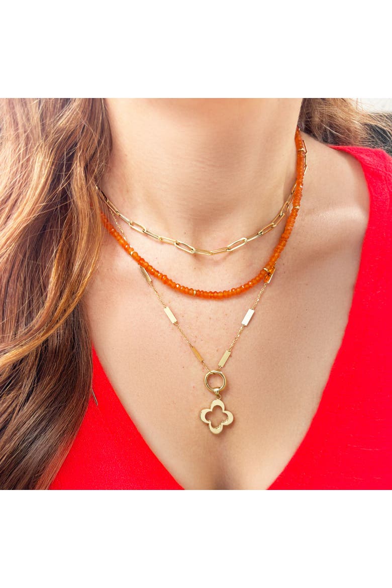 Carnelian Bead Necklace, Alternate, color, Carnelian