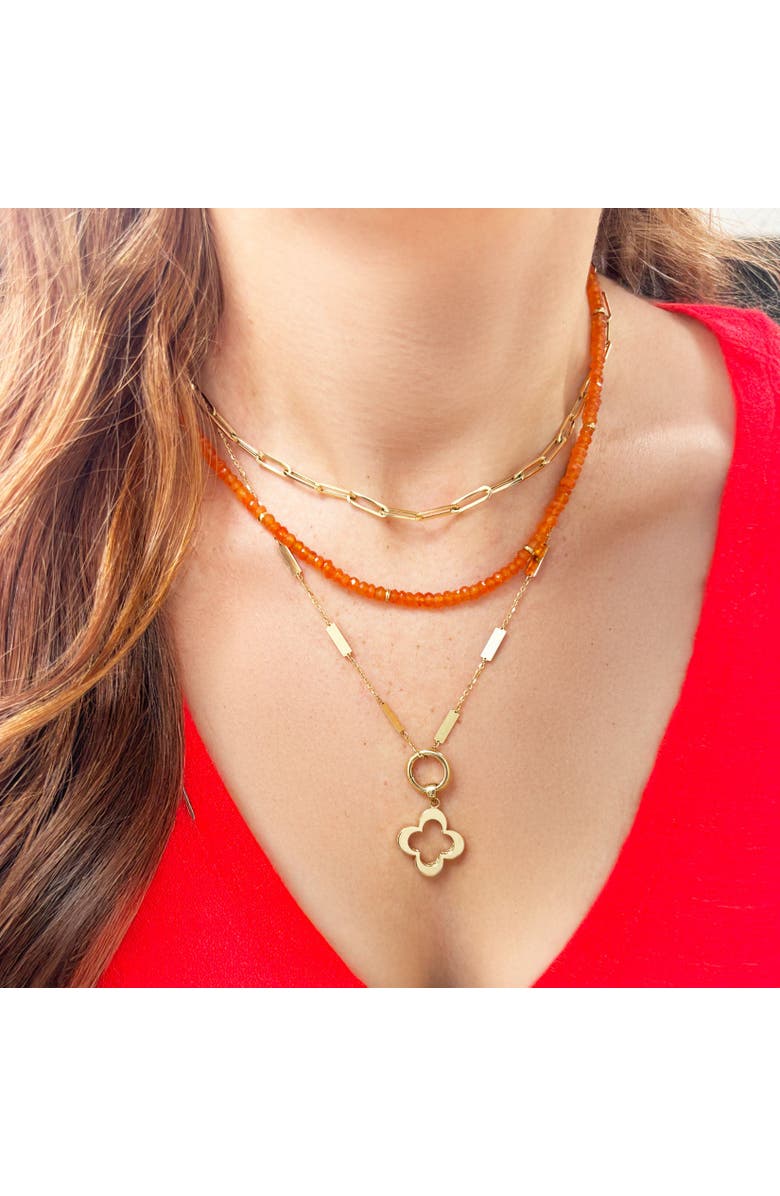 The Lovery Fine Jewelry Carnelian Bead Necklace, Alternate, color, Carnelian