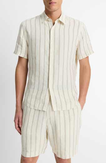 Stripe Classic Fit Short Sleeve Button-Up Shirt