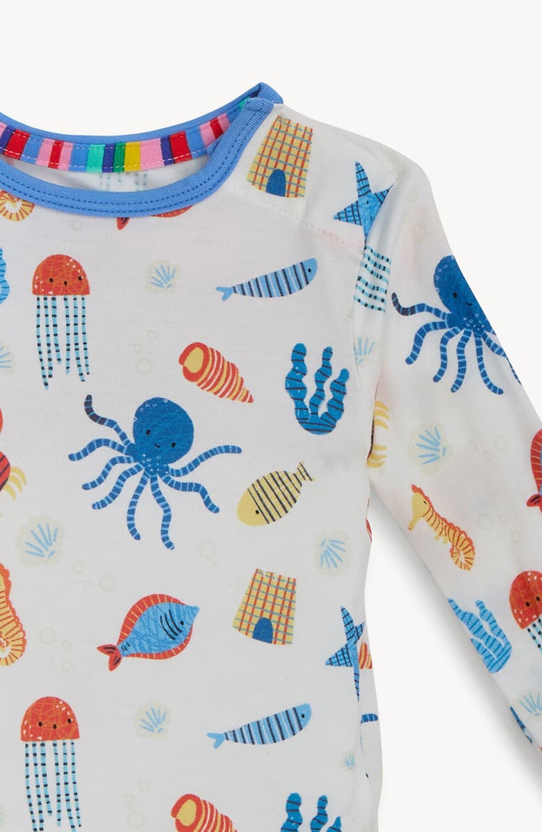 Magnetic Me Kids' Deep Ocean Two-Piece Fitted Pajamas, Alternate, color, White