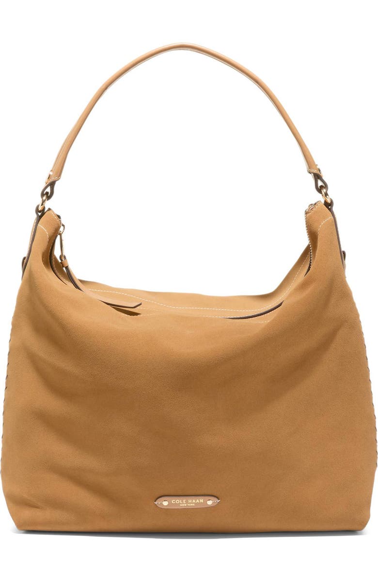 Cole Haan Isabella Leather Hobo Bag, Main, color, Ch Golden Honey Suede