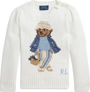 Polo Ralph Lauren Kids' Polo Bear Intarsia Combed Cotton Sweater