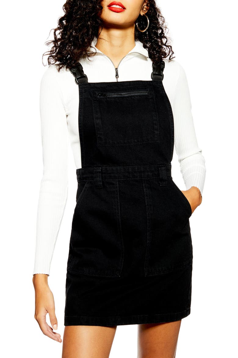Pinafore Dress, Alternate, color, WASHED BLACK