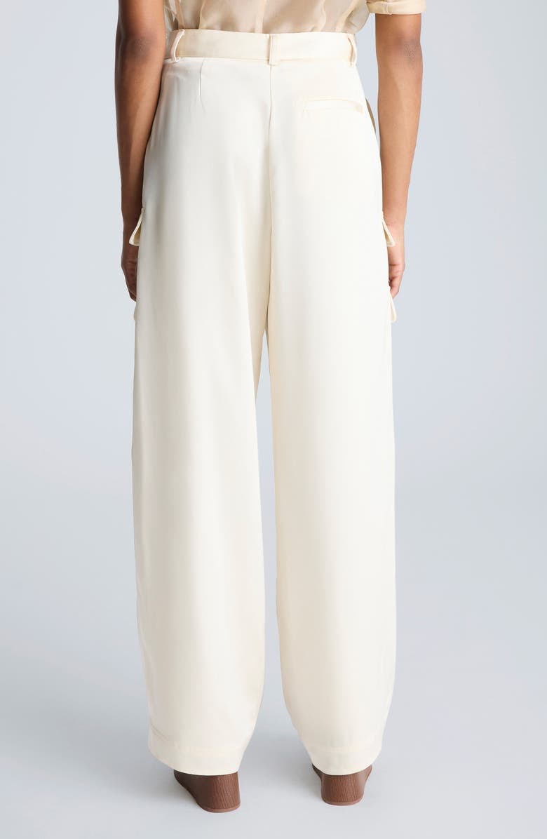 Kenneth Cole High Waist Double Face Satin Cargo Pants, Alternate, color,