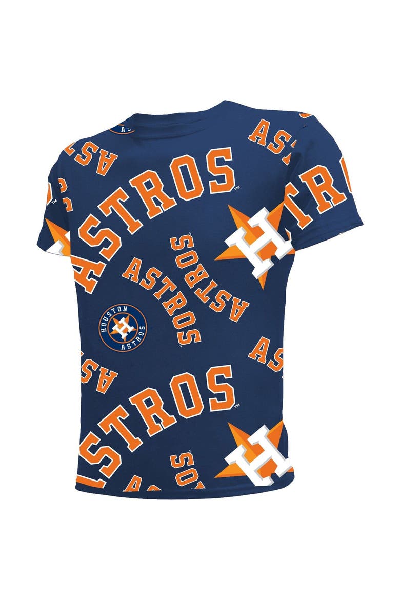 Youth Stitches Navy Houston Astros Allover Team T-Shirt, Alternate, color, Navy