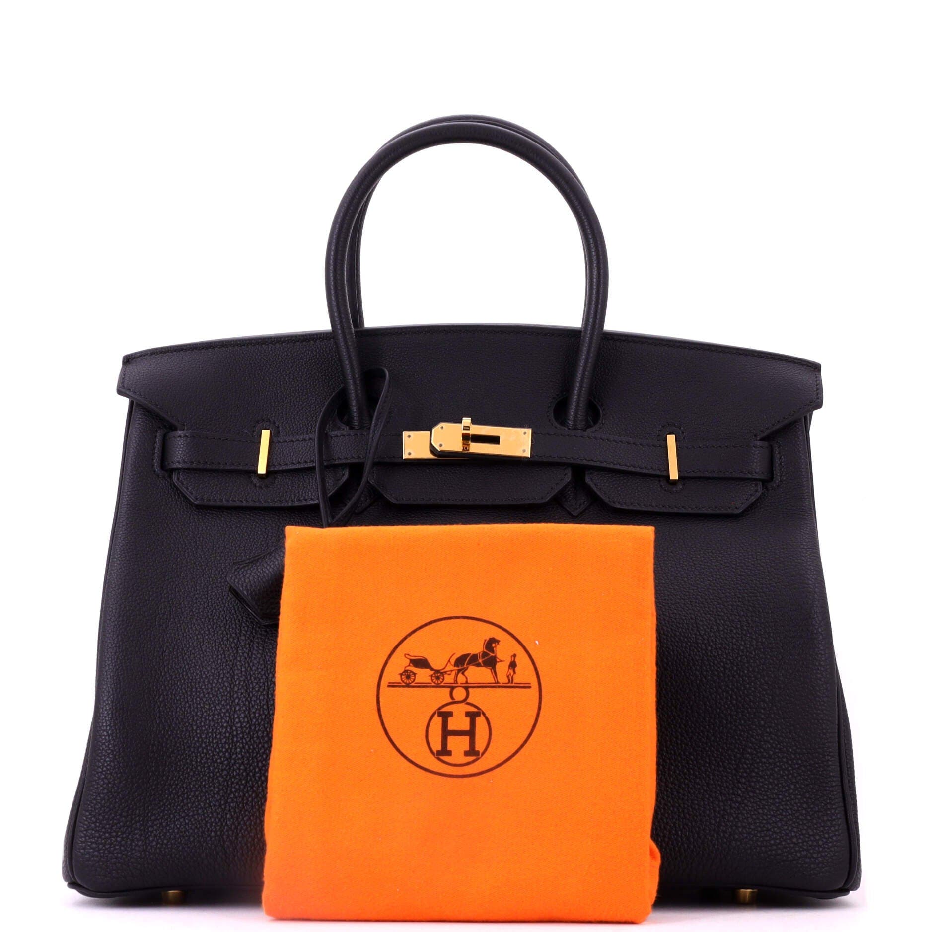 Pre-Owned Hermes Birkin Handbag Black Togo with Gold Hardware 35, Alternate, color, Noir