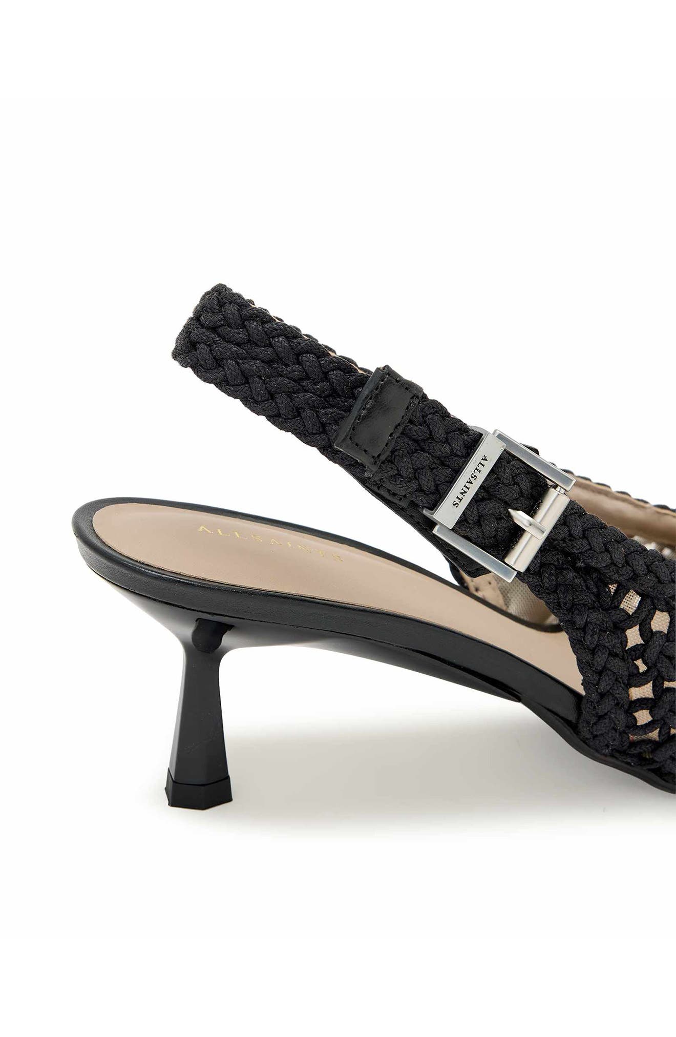 AllSaints Violet Slingback Kitten Heel Pump, Alternate, color, Black