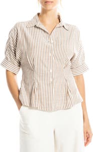 MAX STUDIO Stripe Button-Up Shirt