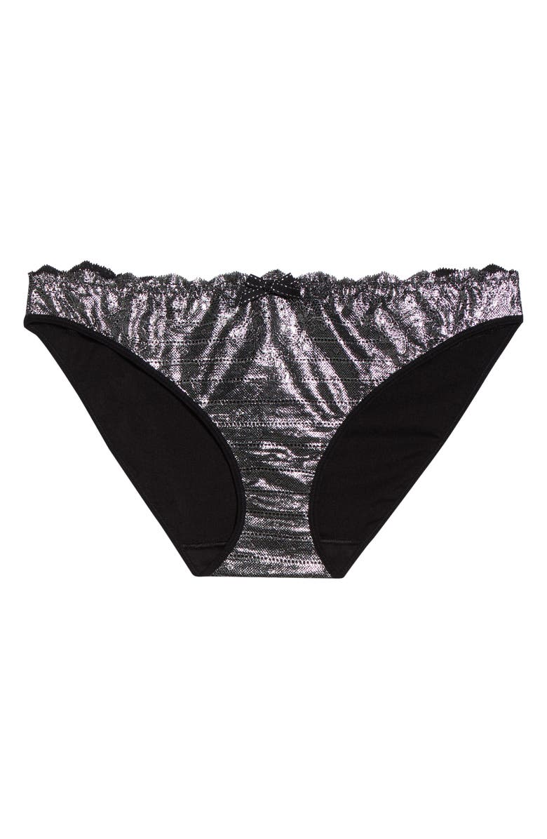 Chantelle Lingerie Rive Gauche Bikini, Alternate, color, Silver Metallic