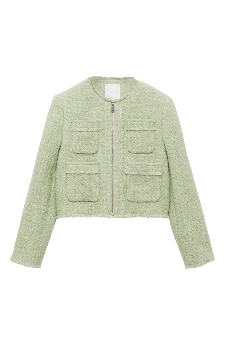 MANGO Zip-Up Tweed Jacket, Alternate, color, 