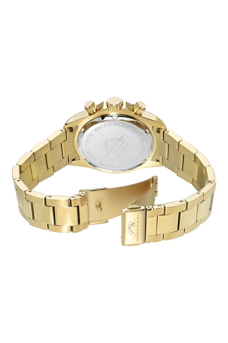 Men's Preston Multi-Function Dial Stainless Steel Bracelet Watch, 41mm, Alternate, color, GOLD-BLUE