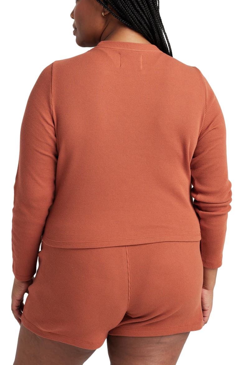 Organic Cotton Long Sleeve Crew, Alternate, color, Baked Clay
