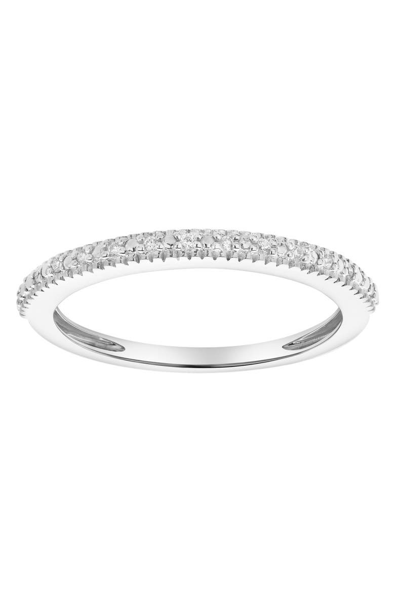 LuvMyJewelry Ava 14K Gold Round Diamond Studded Band Ring - 0.06 cts, Main, color, 14K White Gold