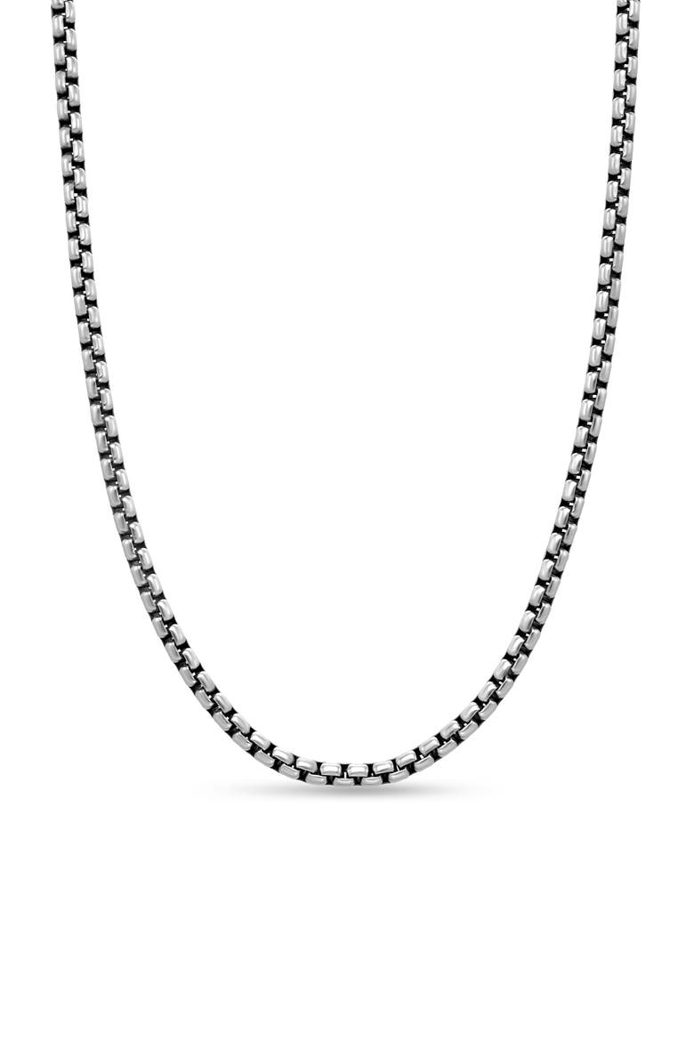 Box Chain Necklace in Sterling Silver with 14K Yellow Gold Accent, 3.6mm, Main, color, TWO TONE